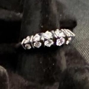 Double Decker Sterling Silver Gemstone Ring Size 7